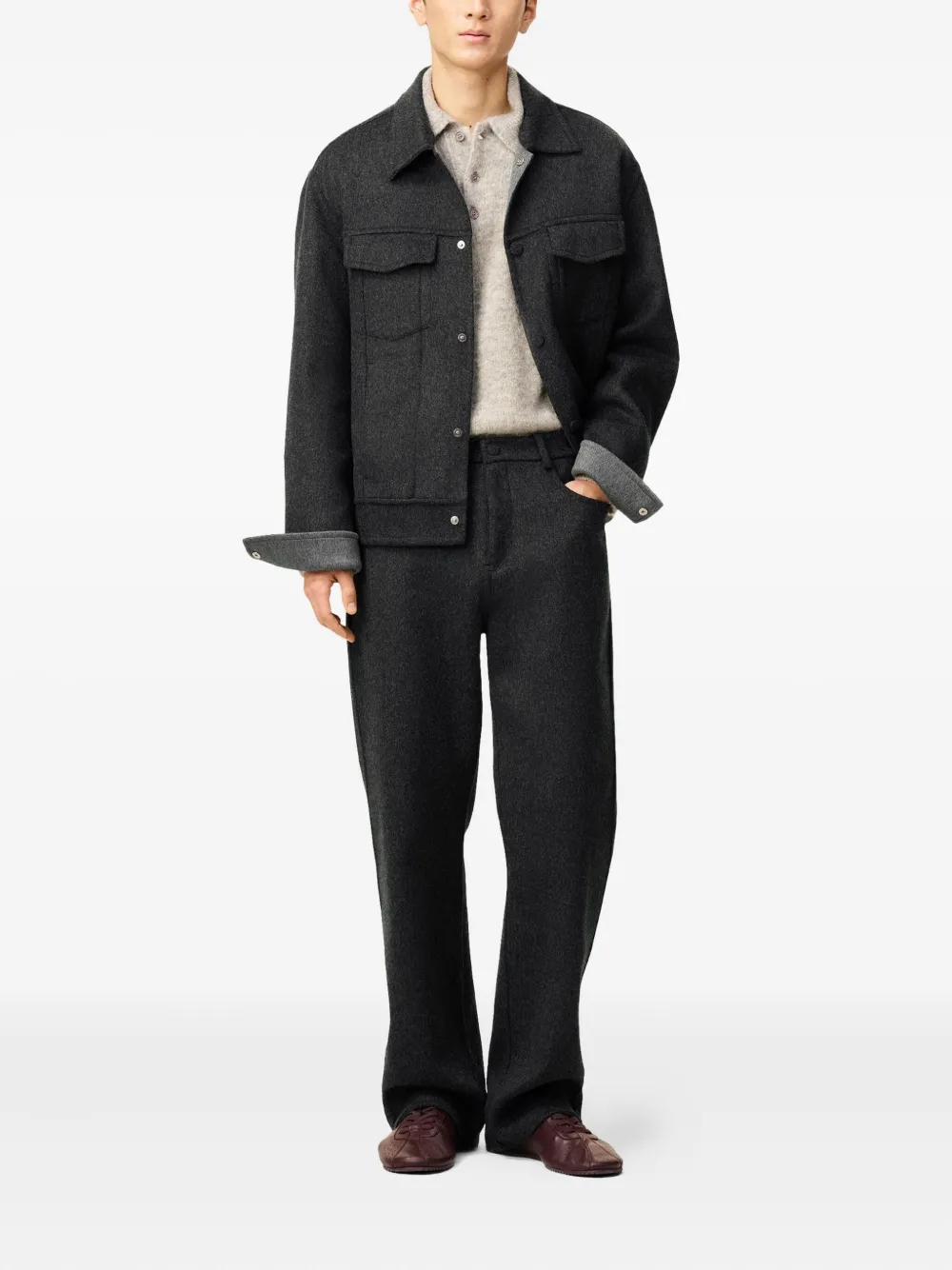 AMI Paris Wollen broek - Grijs