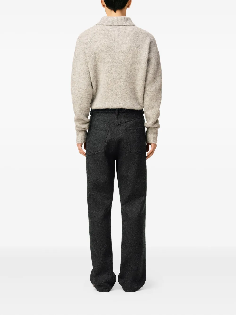 AMI Paris Wollen broek met rits Grijs