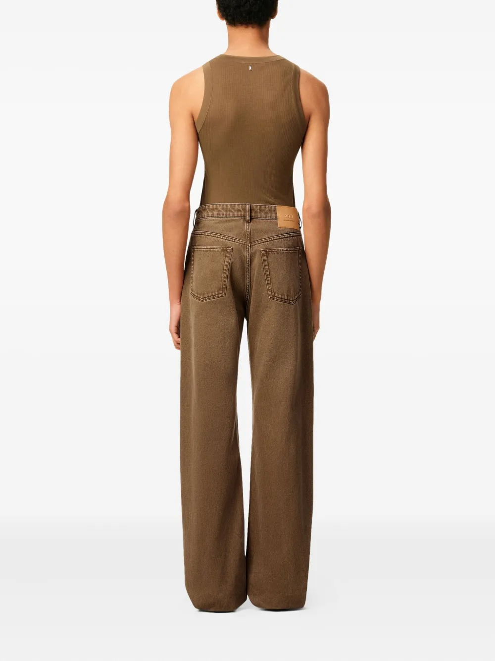 AMI Paris Katoenen ruimvallende jeans Bruin