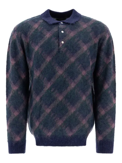 BEAMS PLUS diagonal-pattern polo shirt