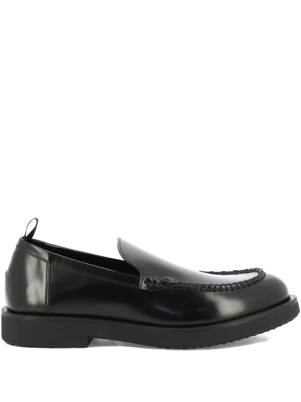 Sturlini Firenze Leather Slip-on Loafers In Black