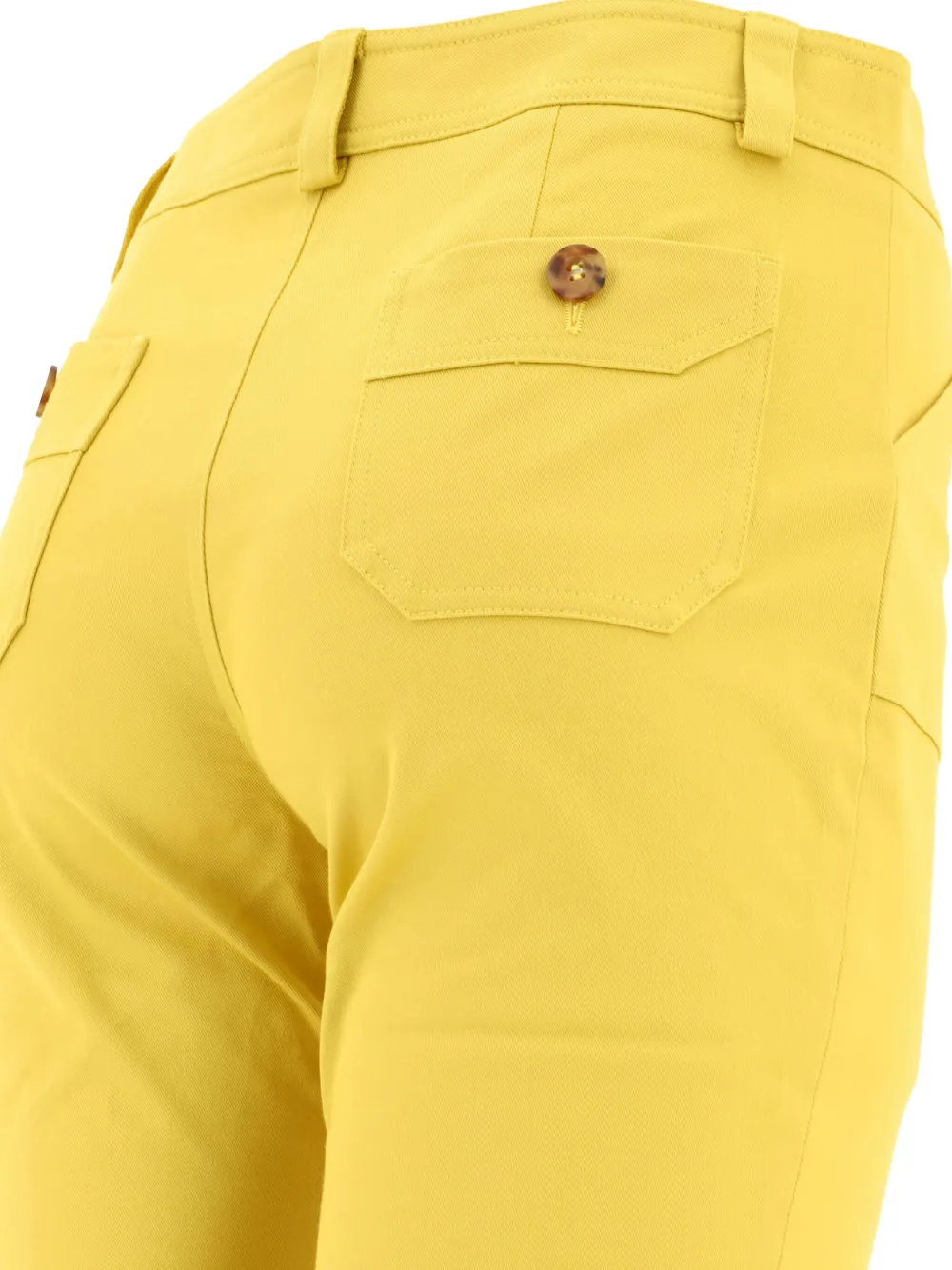 Ines De La Fressange Broek met knopen aan de voorkant Geel