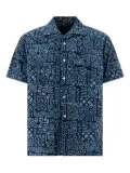 BEAMS PLUS geometric-print cotton shirt - Blue