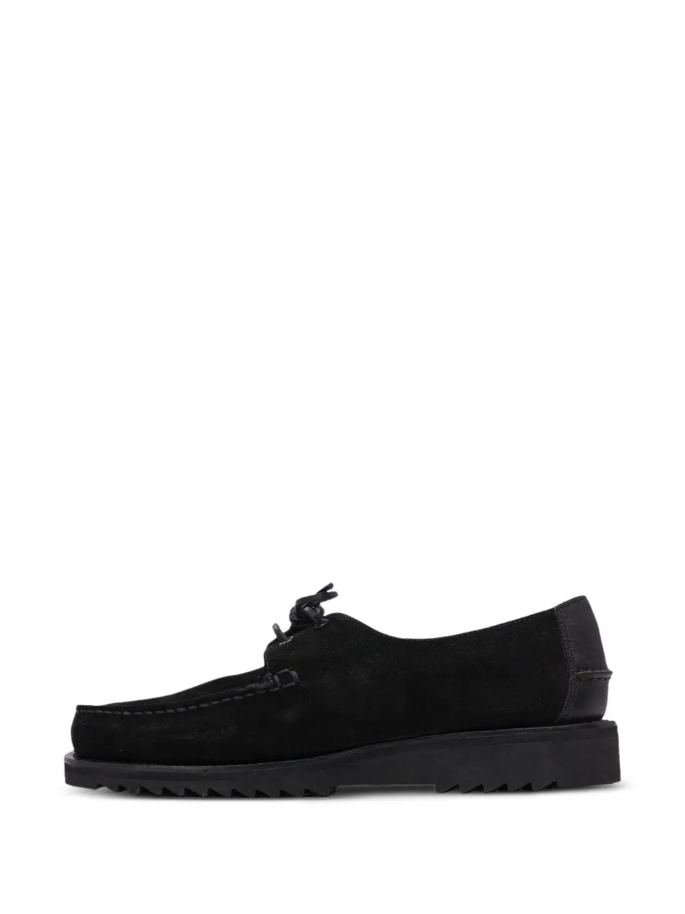 Kaptain Sunshine Suede Lace-up Loafers In Black