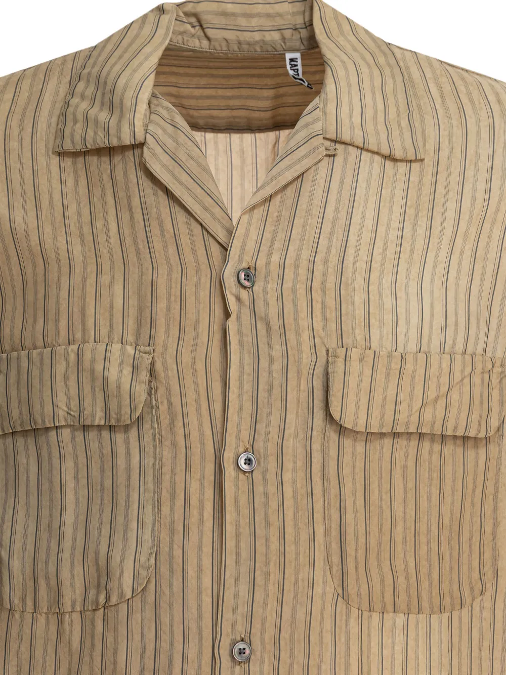 Kaptain Sunshine Gestreept overhemd Beige