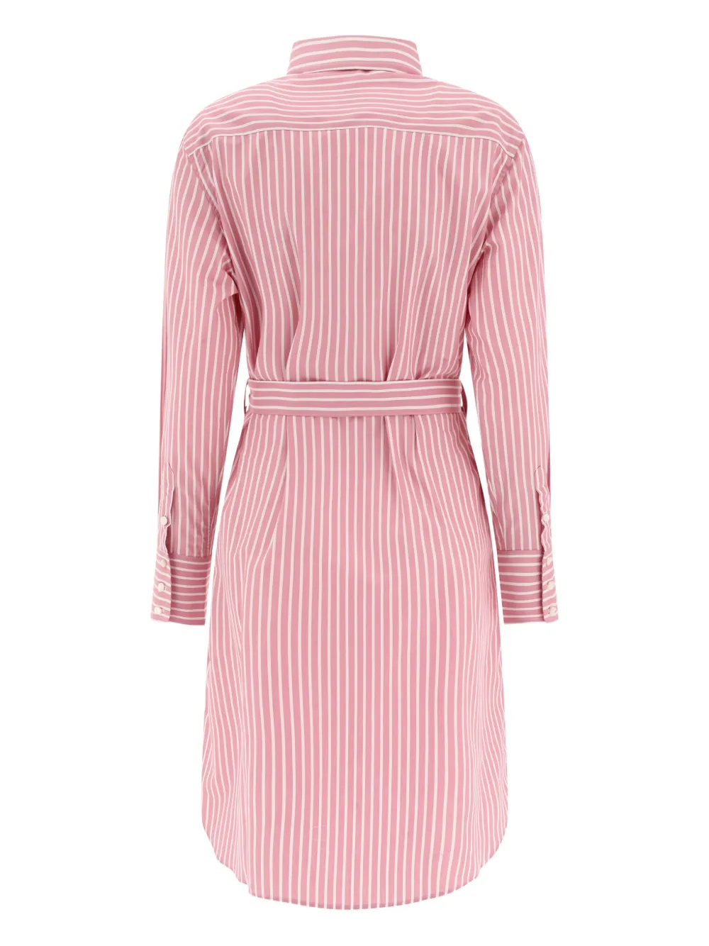 Ines De La Fressange striped-pattern belted midi shirt dress - Roze