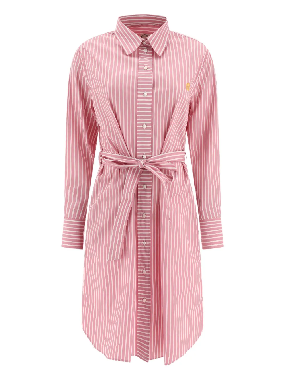 Ines De La Fressange striped-pattern belted midi shirt dress | Pink | Image 1