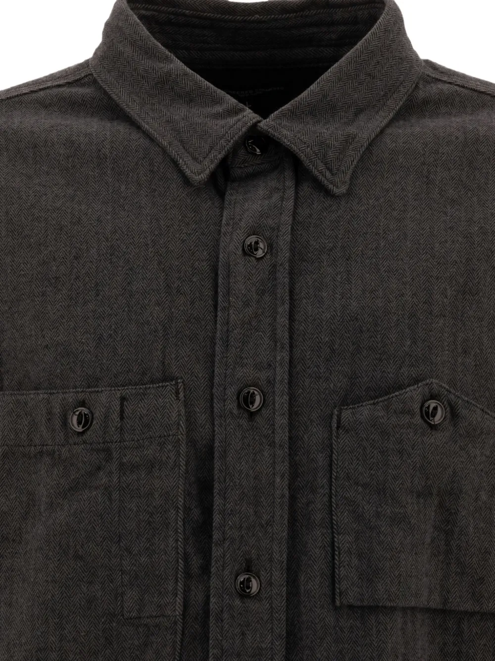 Engineered Garments Flanellen overhemd met visgraatpatroon Zwart