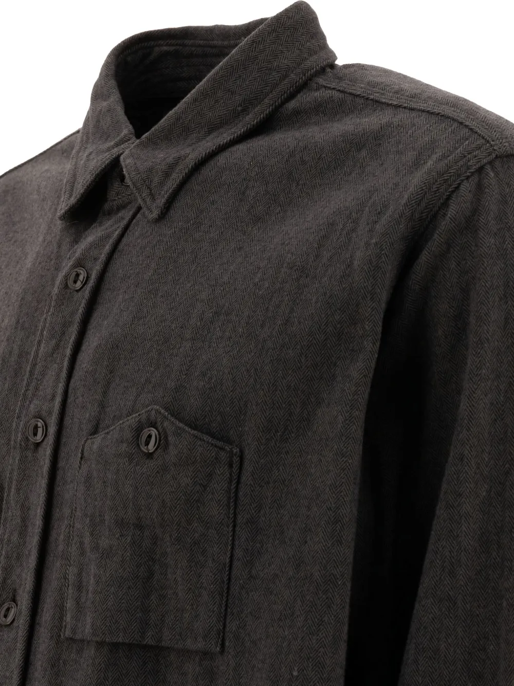 Engineered Garments Flanellen overhemd met visgraatpatroon Zwart