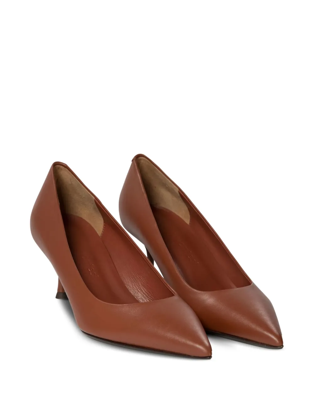 Sergio Levantesi Ella pointed-toe kitten-heel pumps Bruin