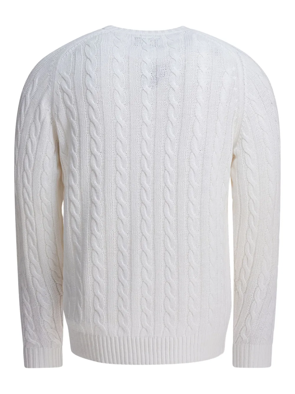 BEAMS PLUS cable-knit crew-neck sweater - Wit