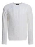 BEAMS PLUS cable-knit crew-neck sweater - White