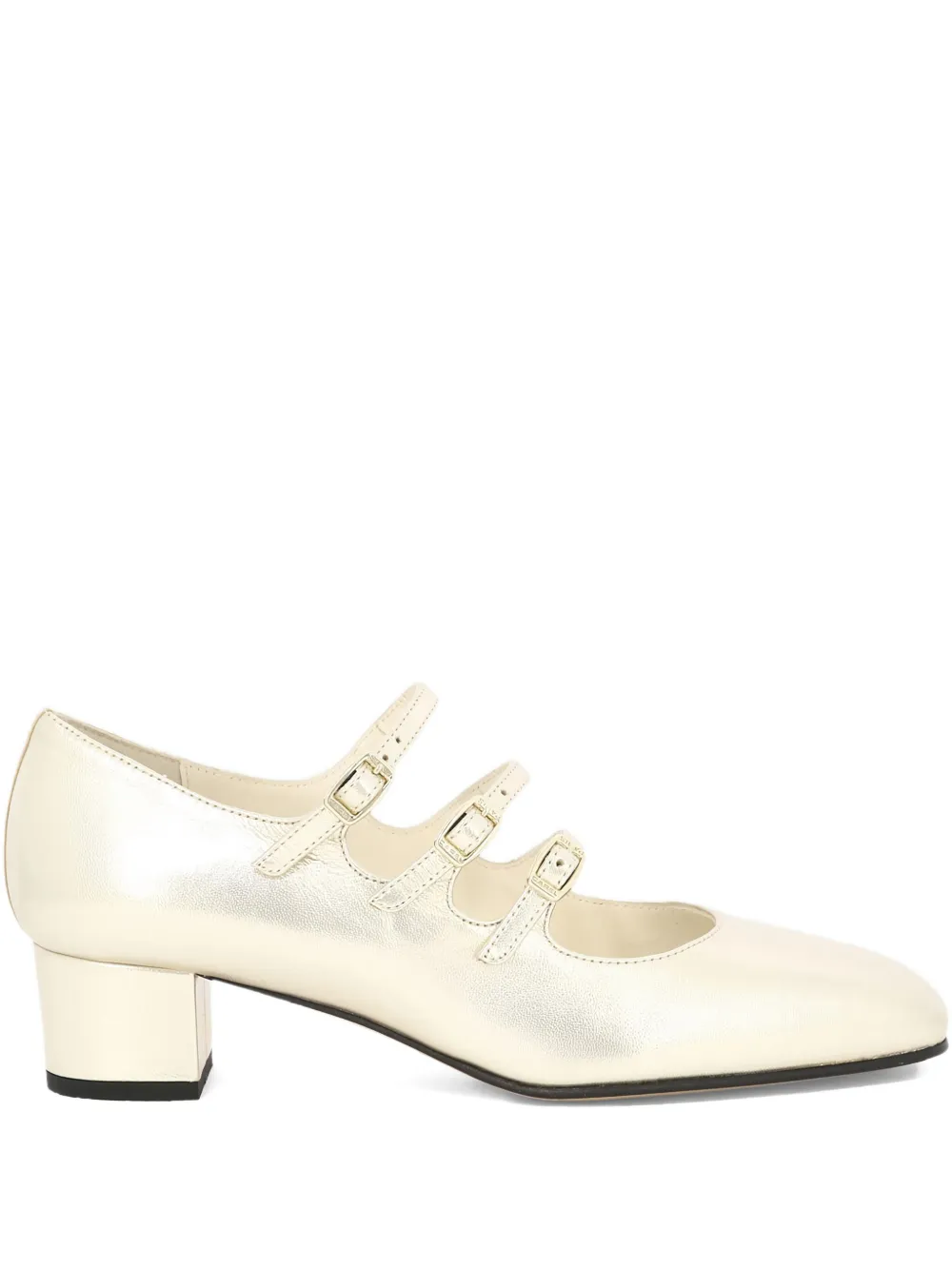 Carel Paris 40mm Kina triple-buckle leather pumps Gold