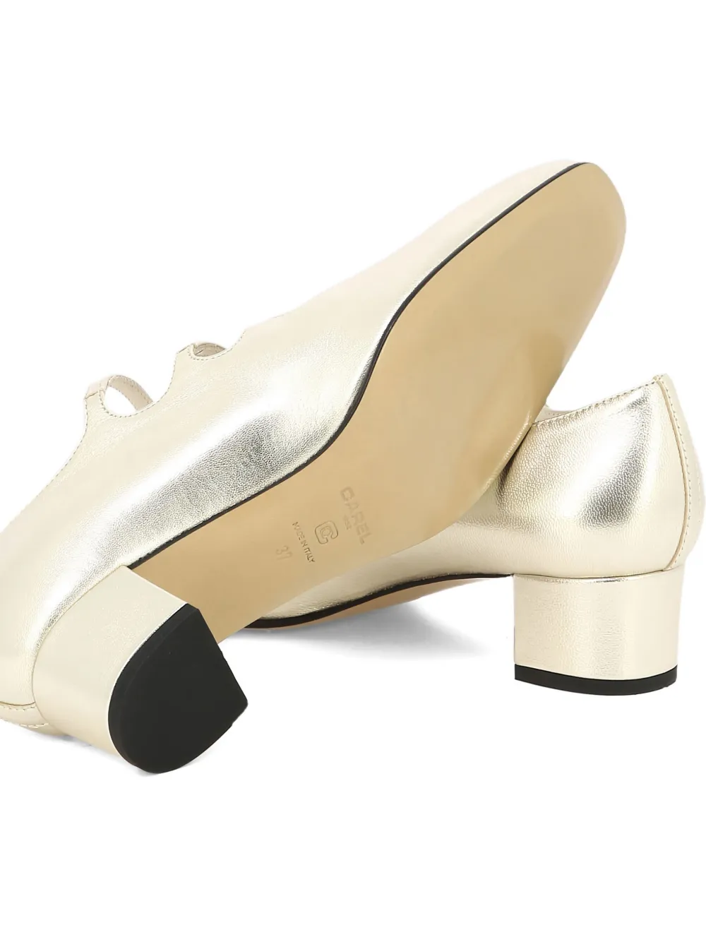 Carel Paris 40mm Kina triple-buckle leather pumps Gold
