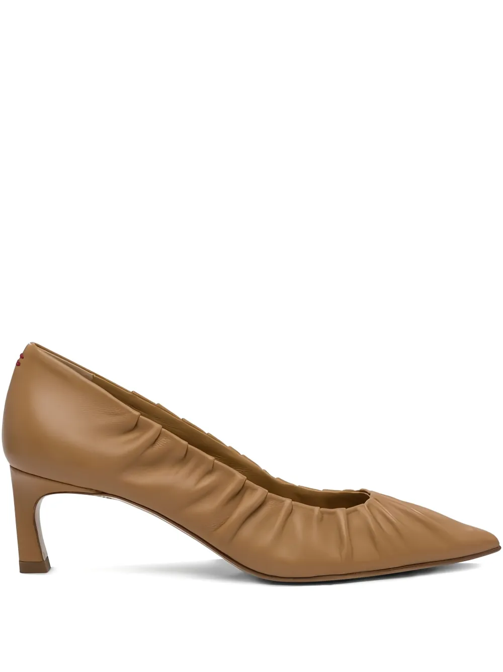 Halmanera 55 mm Vale geplooide pumps met puntige neus Bruin