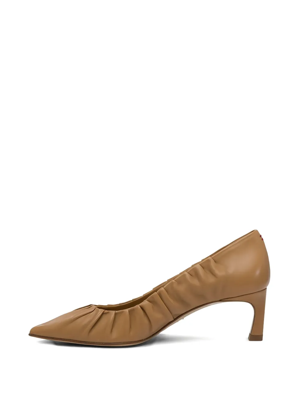 Halmanera 55mm Vale Pleated Pointed-toe Pumps In Neutral