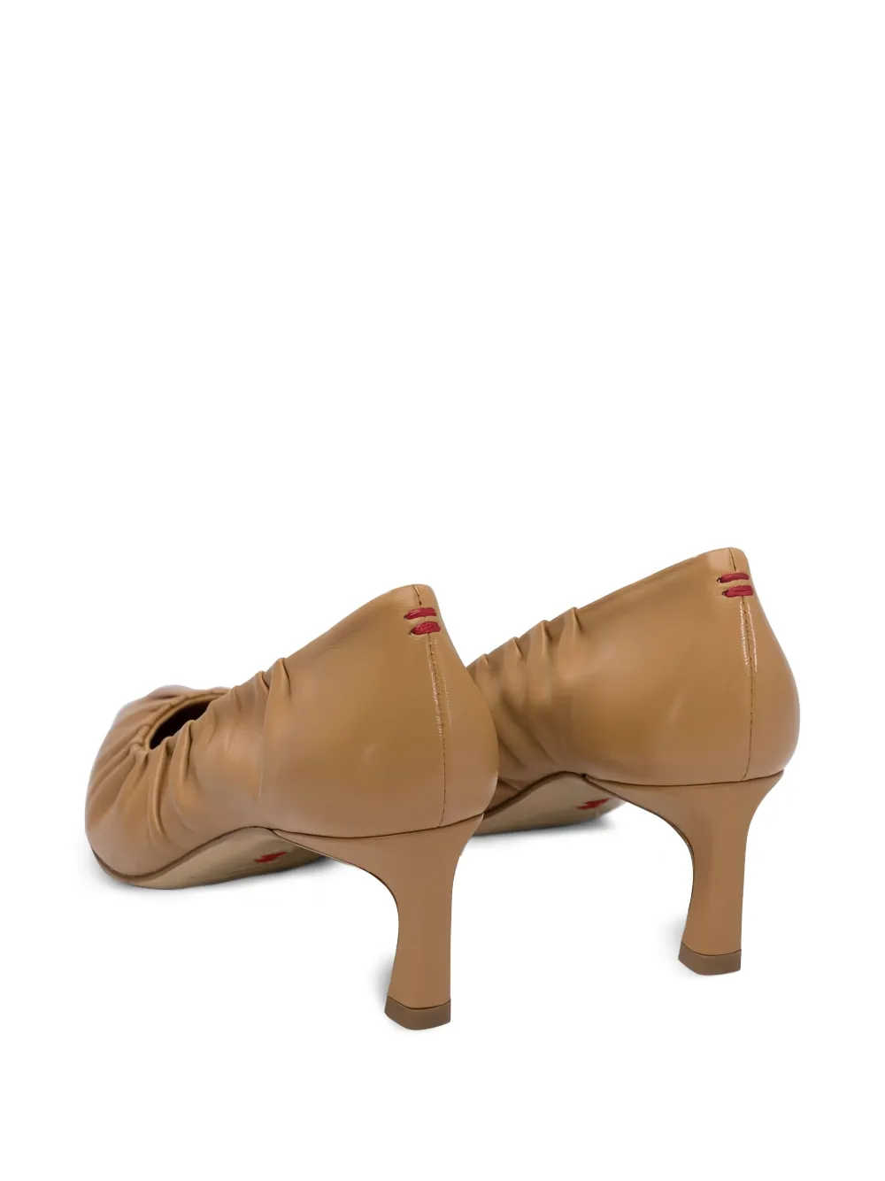 Halmanera 55 mm Vale geplooide pumps met puntige neus Bruin