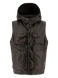 Engineered Garments hooded crocodile-effect vest - Black