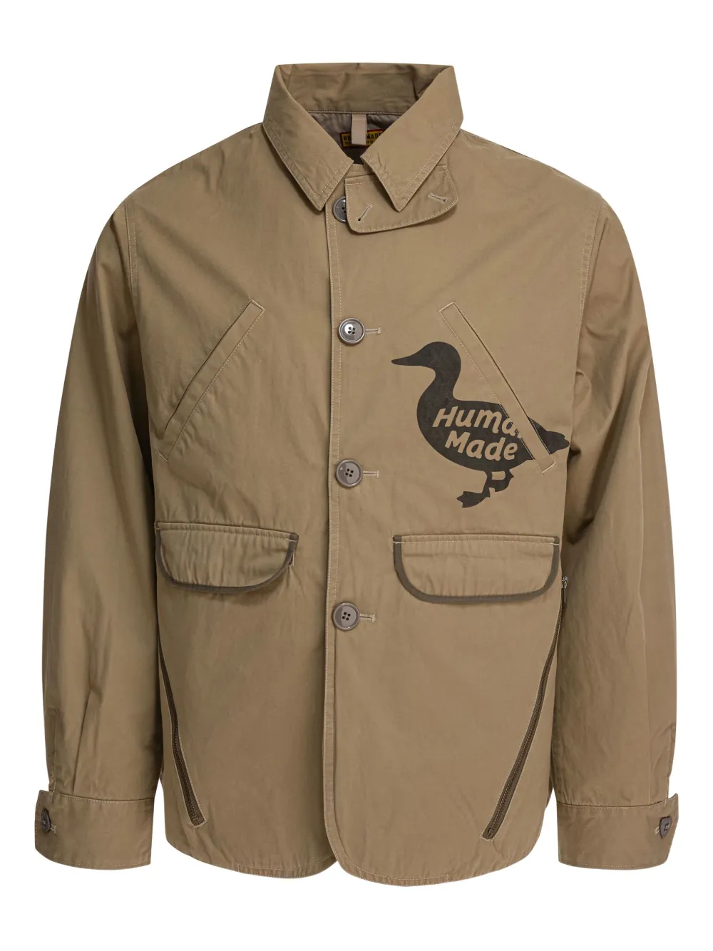 Human Made duck-print button-fastening jacket - ニュートラル Human Made duck-print button-fastening jacket - ニュートラル