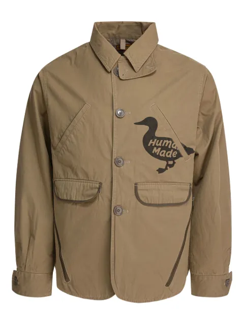 Human Made duck-print button-fastening jacket