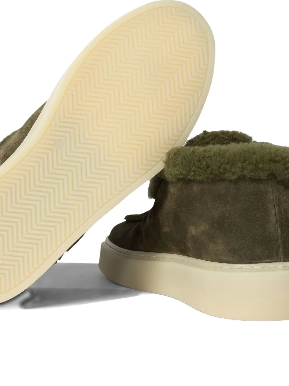 Officine Creative shearling-trimmed boots Green