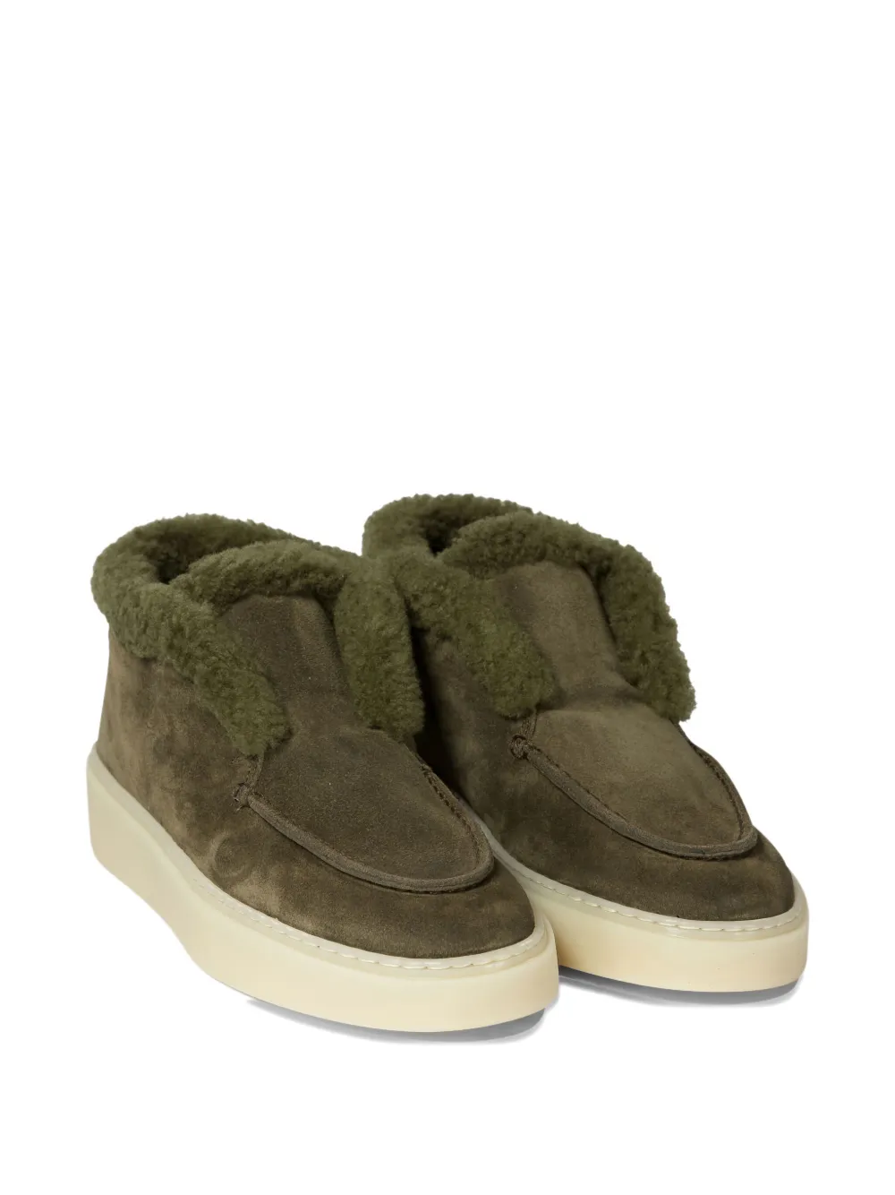 Officine Creative shearling-trimmed boots Green