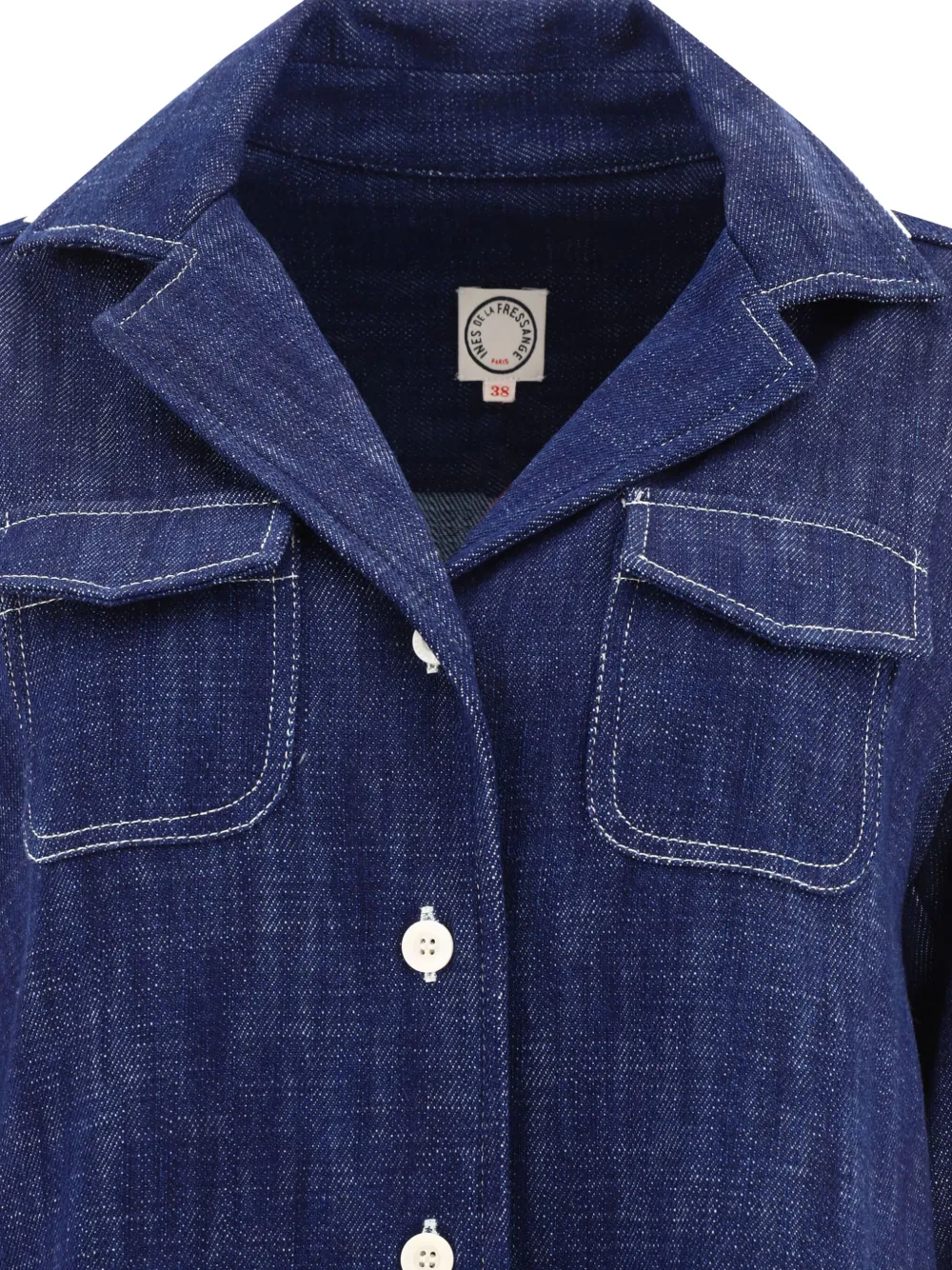 Ines De La Fressange Chemise Evana Bleu Denim In Blue