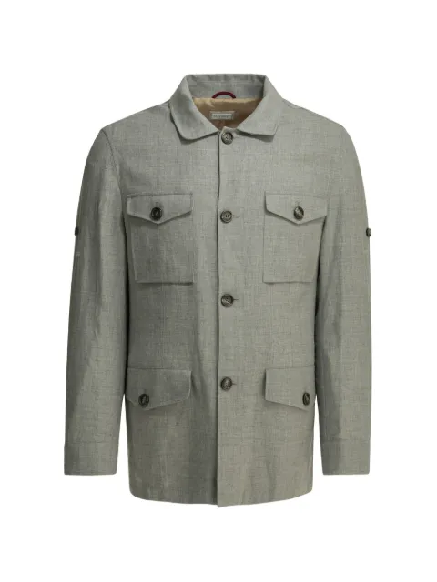 Brunello Cucinelli button-fastening flap-pocket jacket