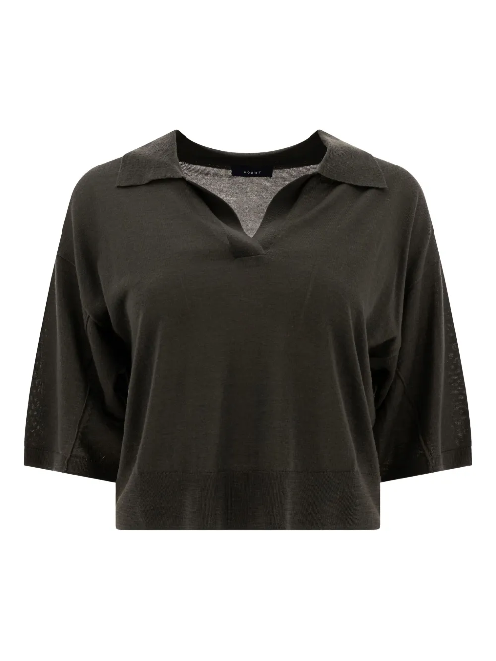 Soeur polo-neck short-sleeve top | Green | Image 1