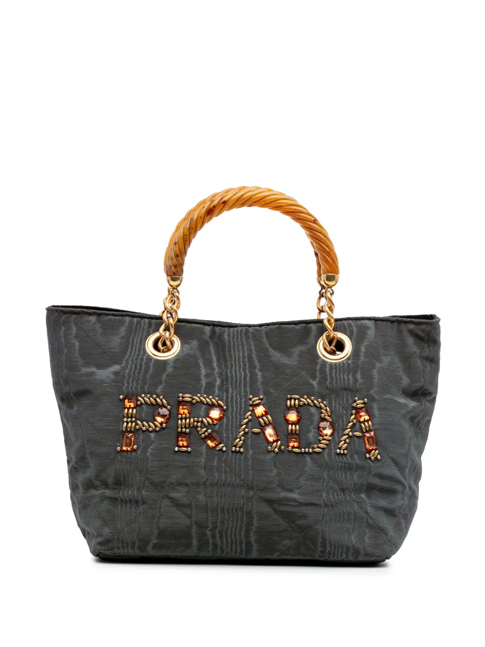 Prada Pre-Owned 20th Century Quilted Tessuto Resin Handle tote bag | Grey | Image 1