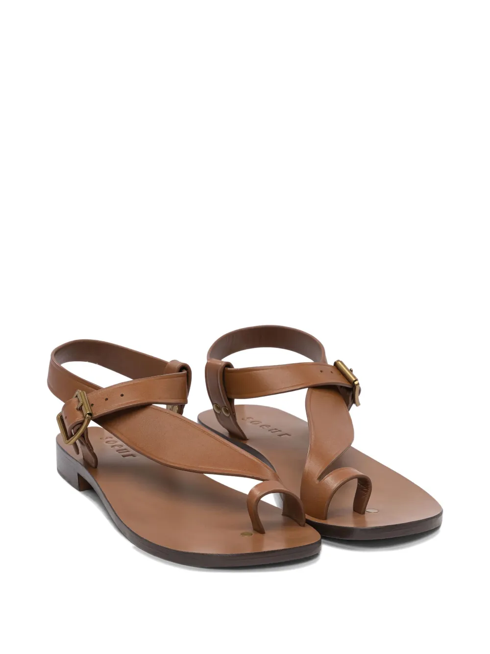 Soeur Delhi buckle-fastening leather sandals Brown