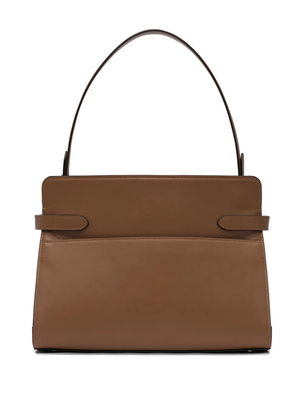 Le Tanneur Large Smooth And Nubuck Leather Shoulder Bag In Brown