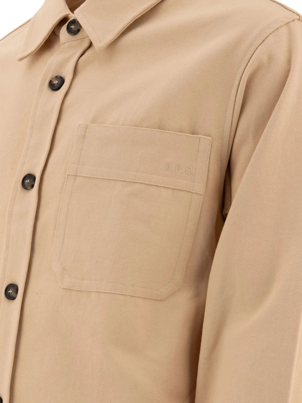 A.P.C. heart-pocket button-down shirt Beige