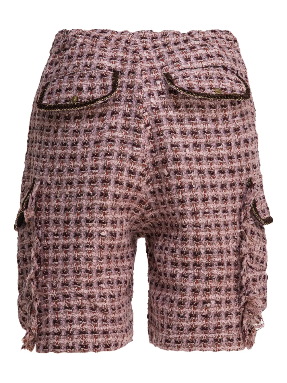 KAPITAL tweed cargo shorts - Roze