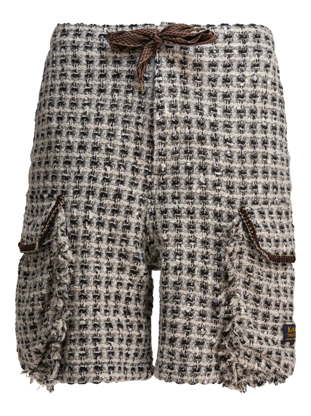 KAPITAL drawstring-waist tweed shorts | Grey | Image 1