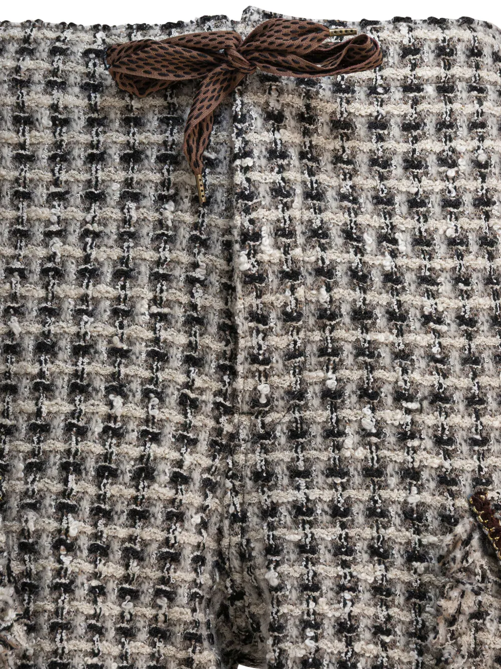 Kapital Drawstring-waist Tweed Shorts In Gray