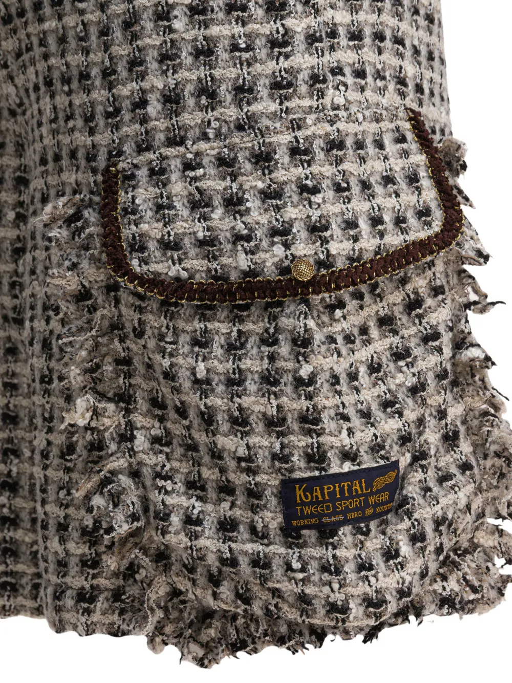 Kapital Drawstring-waist Tweed Shorts In Gray