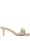 Aeyde 55mm Ilvy buckle-detail square-toe sandals - Neutrals