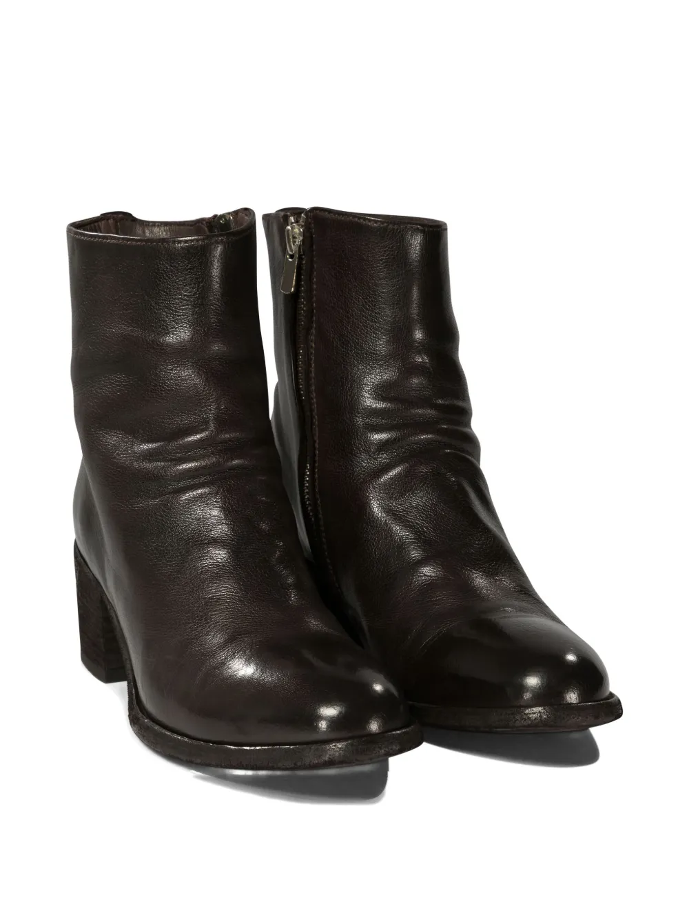 Officine Creative 55mm zip-detail block-heel boots Brown