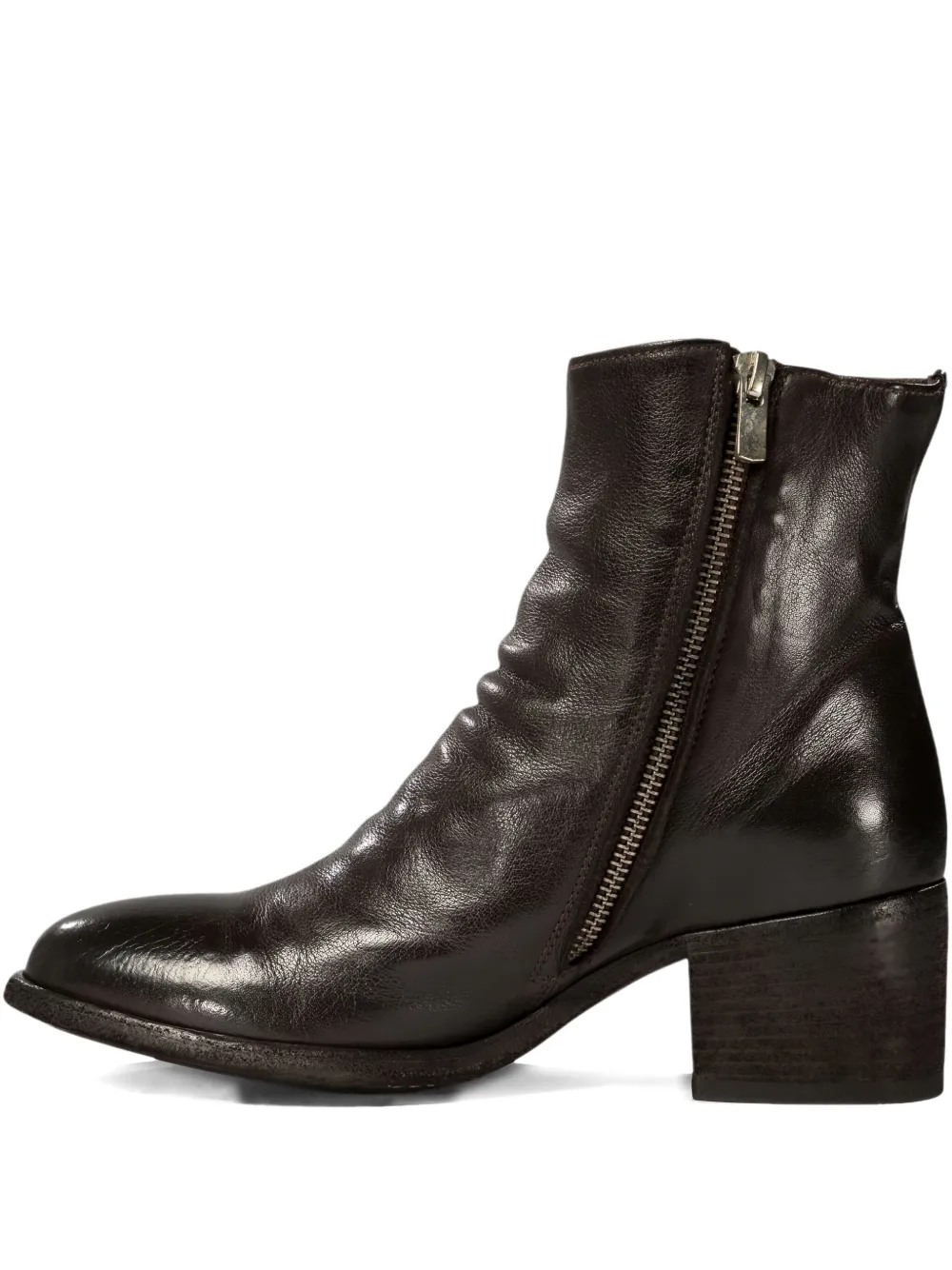 Officine Creative 55mm zip-detail block-heel boots Brown