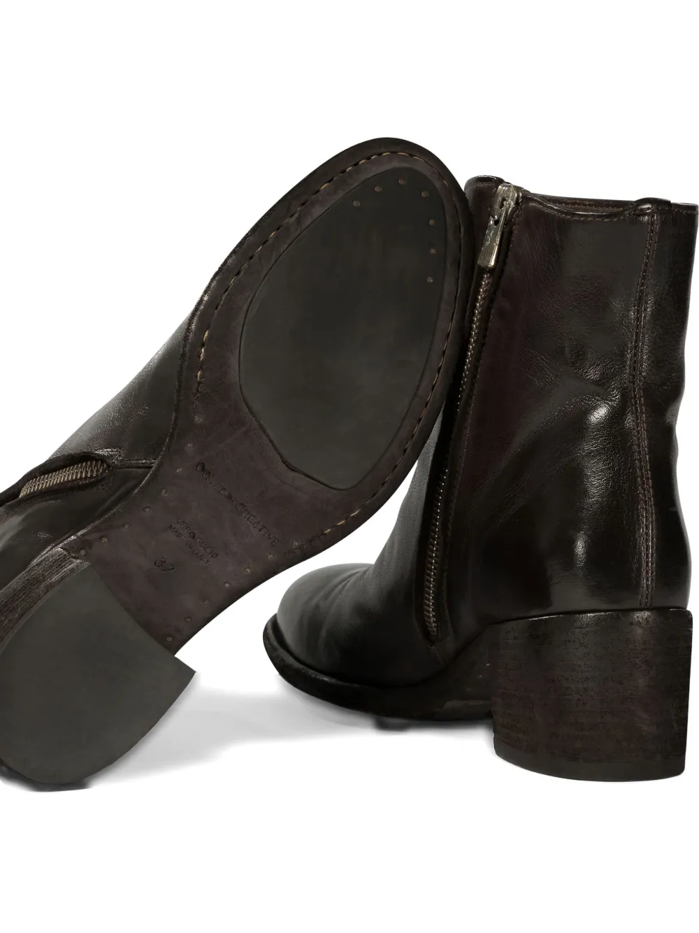 Officine Creative 55mm zip-detail block-heel boots Brown