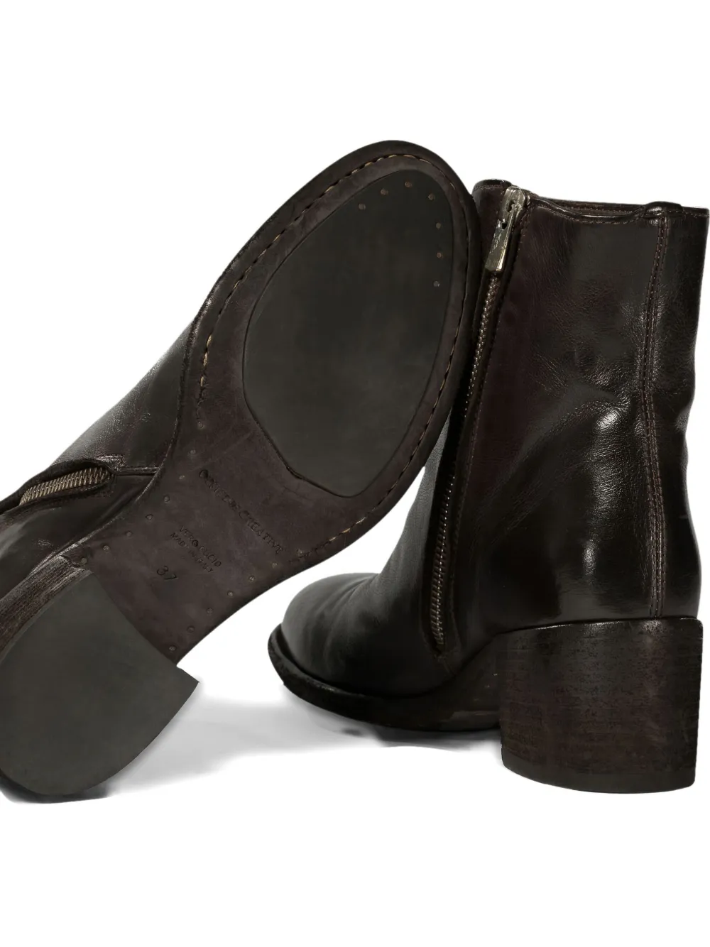 Officine Creative 55mm zip-detail block-heel boots Brown