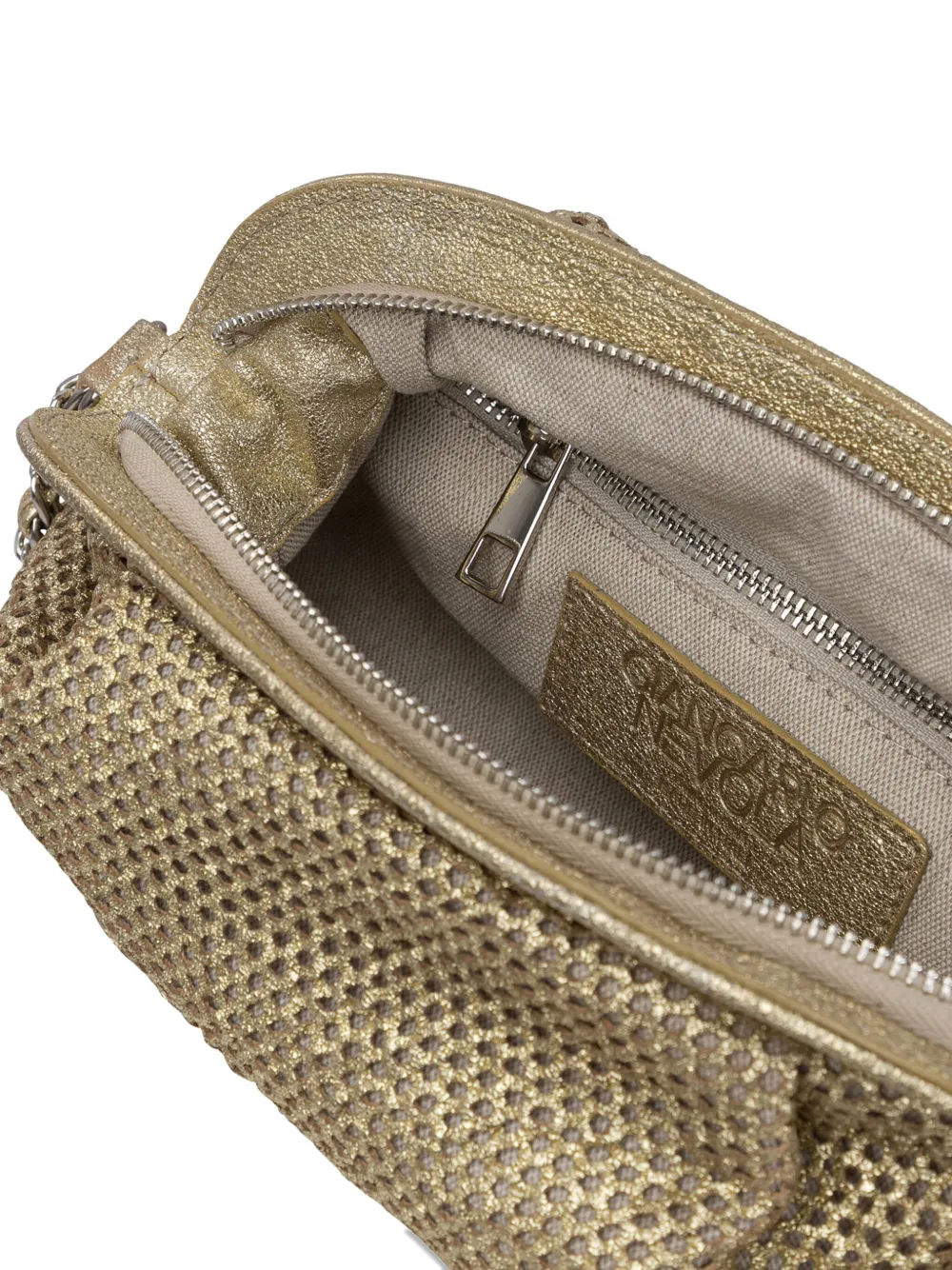 Reptile's House Perforated Lambskin Chain-strap Shoulder Bag In Gold