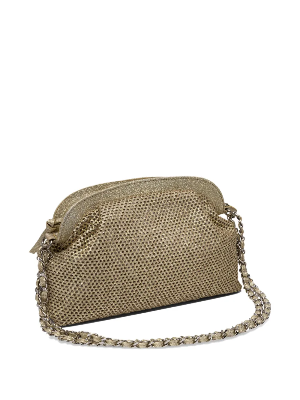Reptile's House Perforated Lambskin Chain-strap Shoulder Bag In Gold
