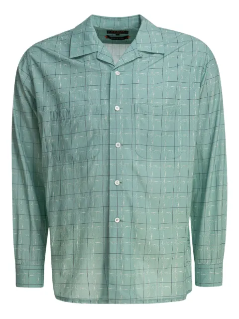 BEAMS PLUS revere-collar grid-pattern shirt