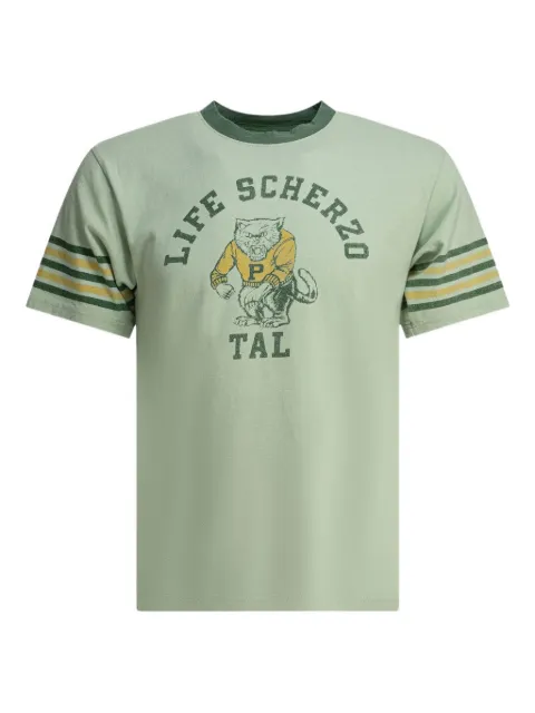 KAPITAL striped-sleeve cotton t-shirt