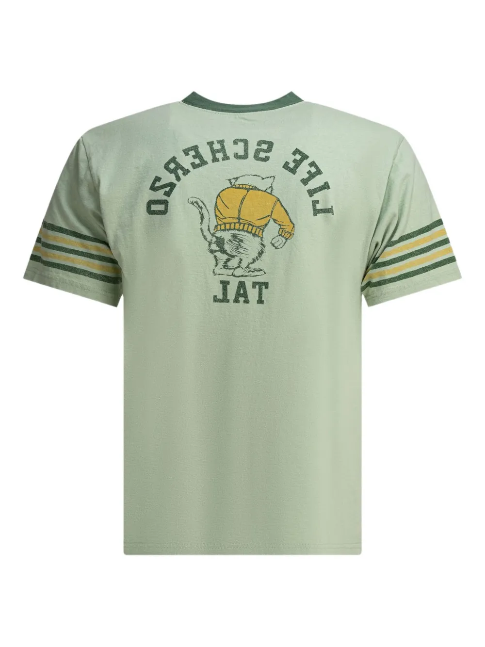 KAPITAL T-shirt met gestreepte mouwen - Groen