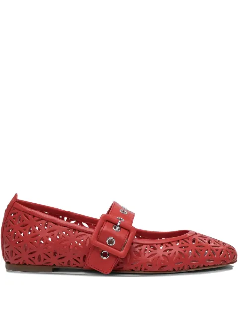Halmanera laser-cut buckle ballet flats