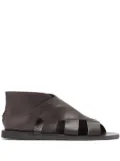 Officine Creative leather cross-strap sandals - Brown