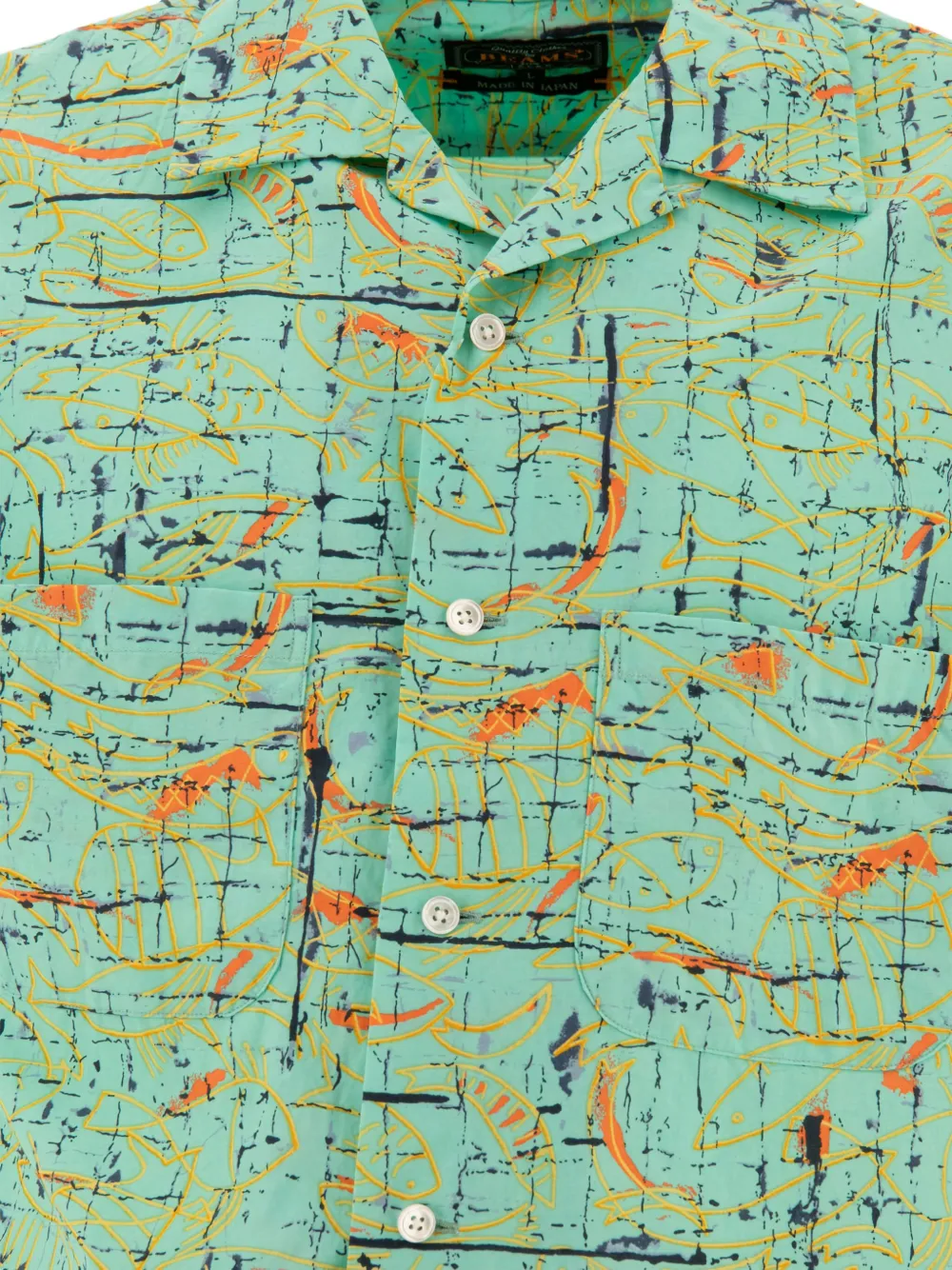 BEAMS PLUS abstract-print short-sleeve shirt Groen